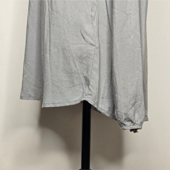 NWT SPENSE Womens Longsleeve Grey Blouse Keyhole Patterned Panel Front Size S - Picture 7 of 11